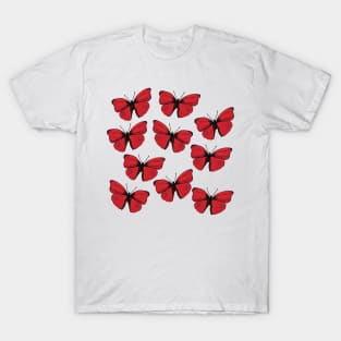 Red Butterfly Spring Art T-Shirt